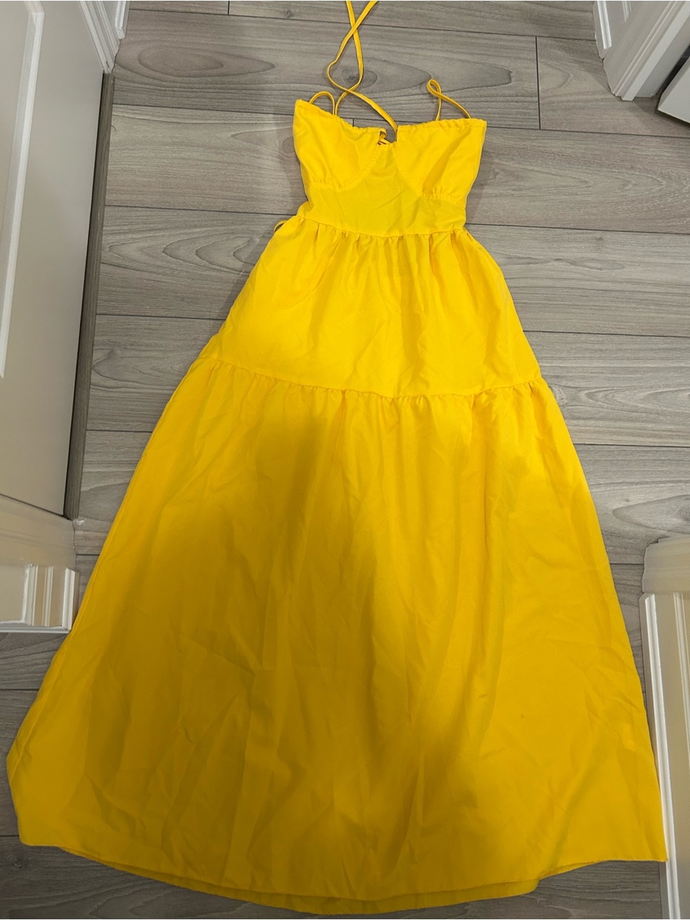 Women's Yellow Halter Maxi Dress – Bright Summer Sundress